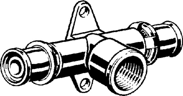 Viega Wandscheiben-T-Stück mit SC Sanfix P 2125.8 in 16mm x Rp1/2 Rotguss