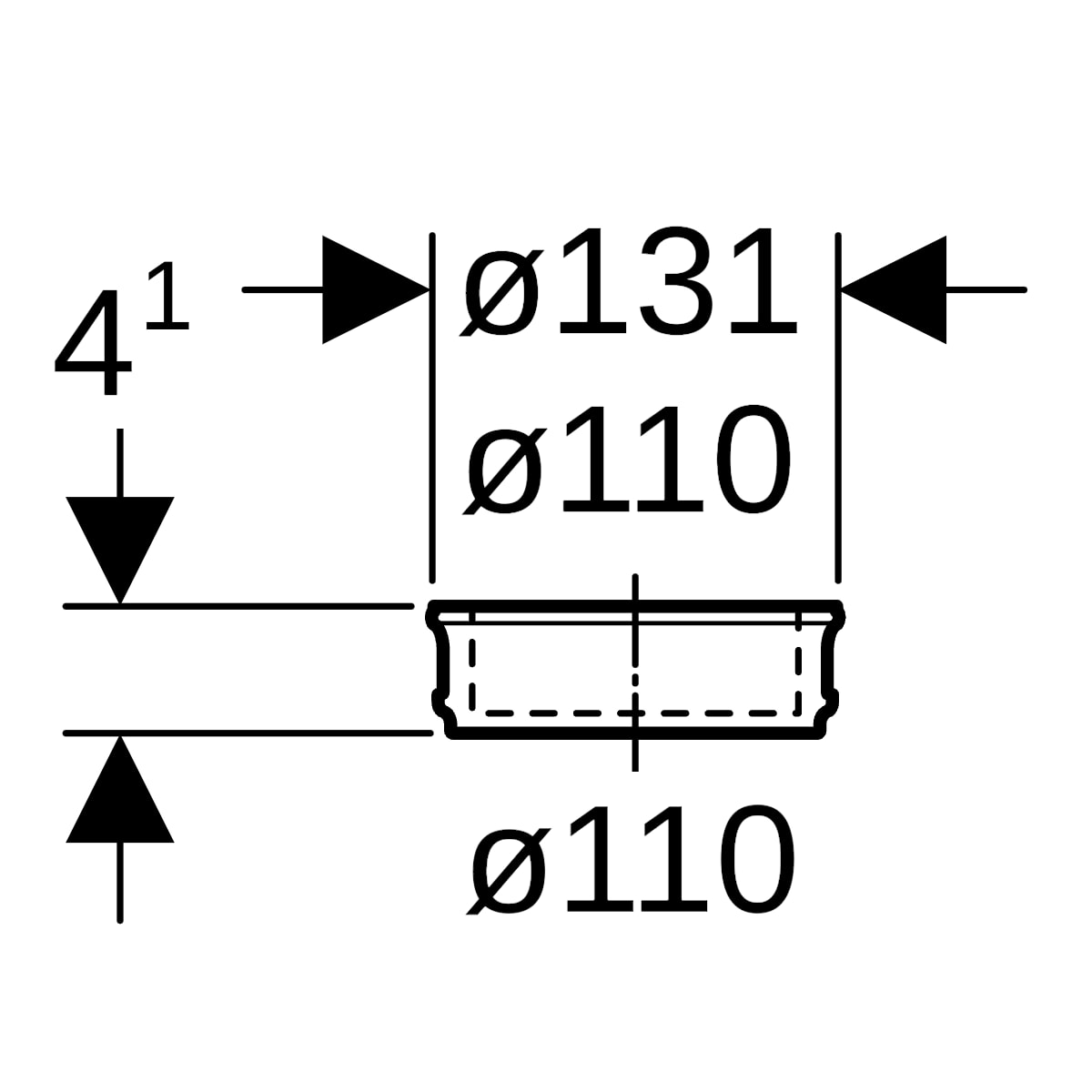 Geberit PE Anschlusssteckmuffe mit Lippendichtung d110/110