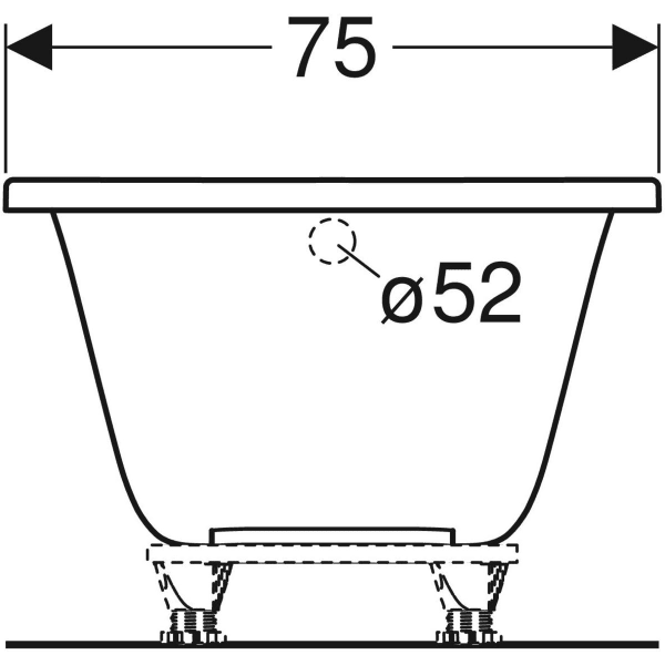 Geberit Renova Rechteckbadewanne 160x75x42,8cm, weiß