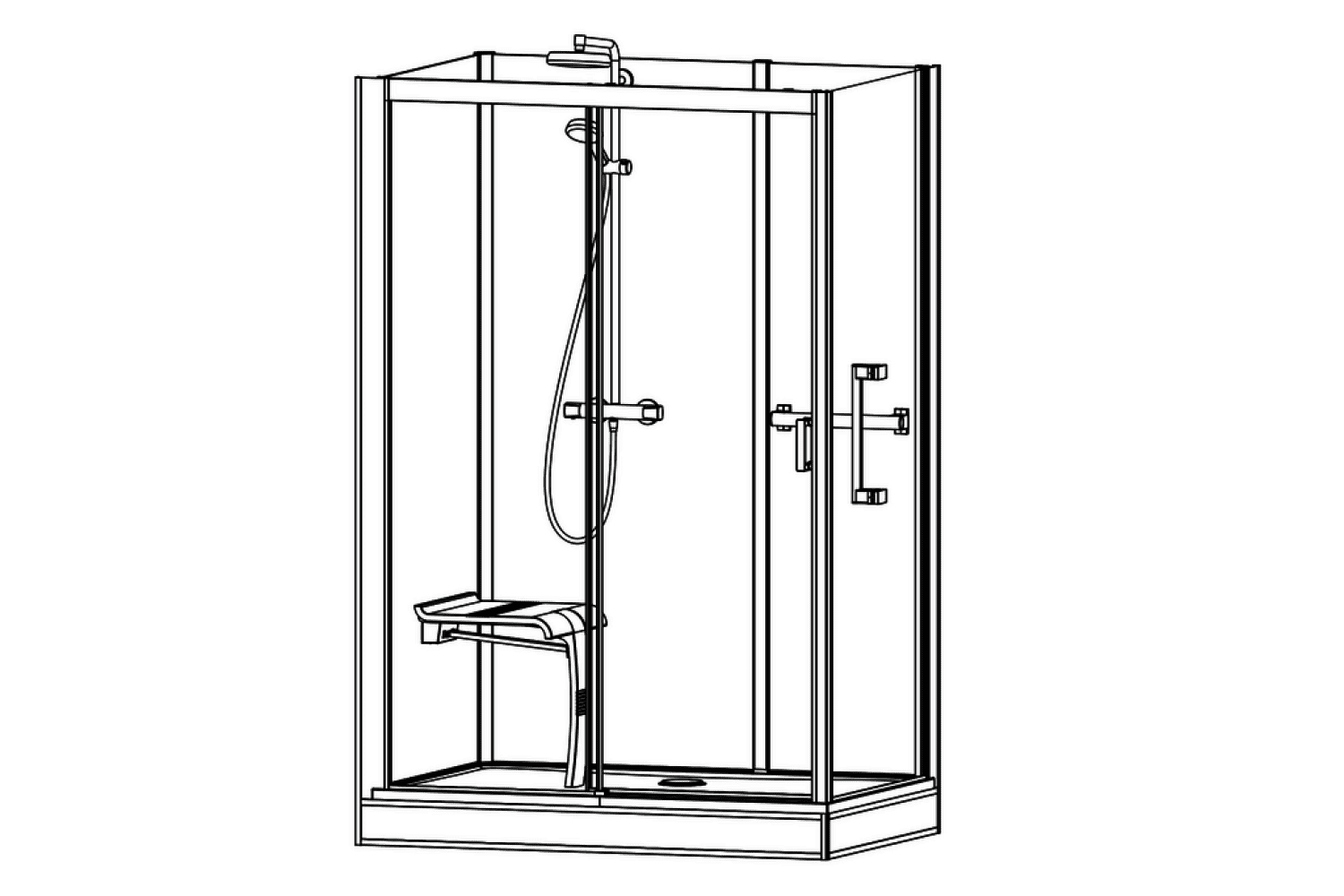 Roth Komplettdusche Vinata Comfort Eck Hoch weiß 1160x677 ESG klar
