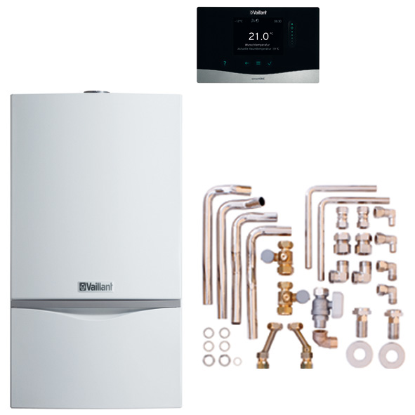 Vaillant Paket 6.224/2 atmoTEC exclusive VC 104/4-7A E, sensoHOME 380/2, Zubehör