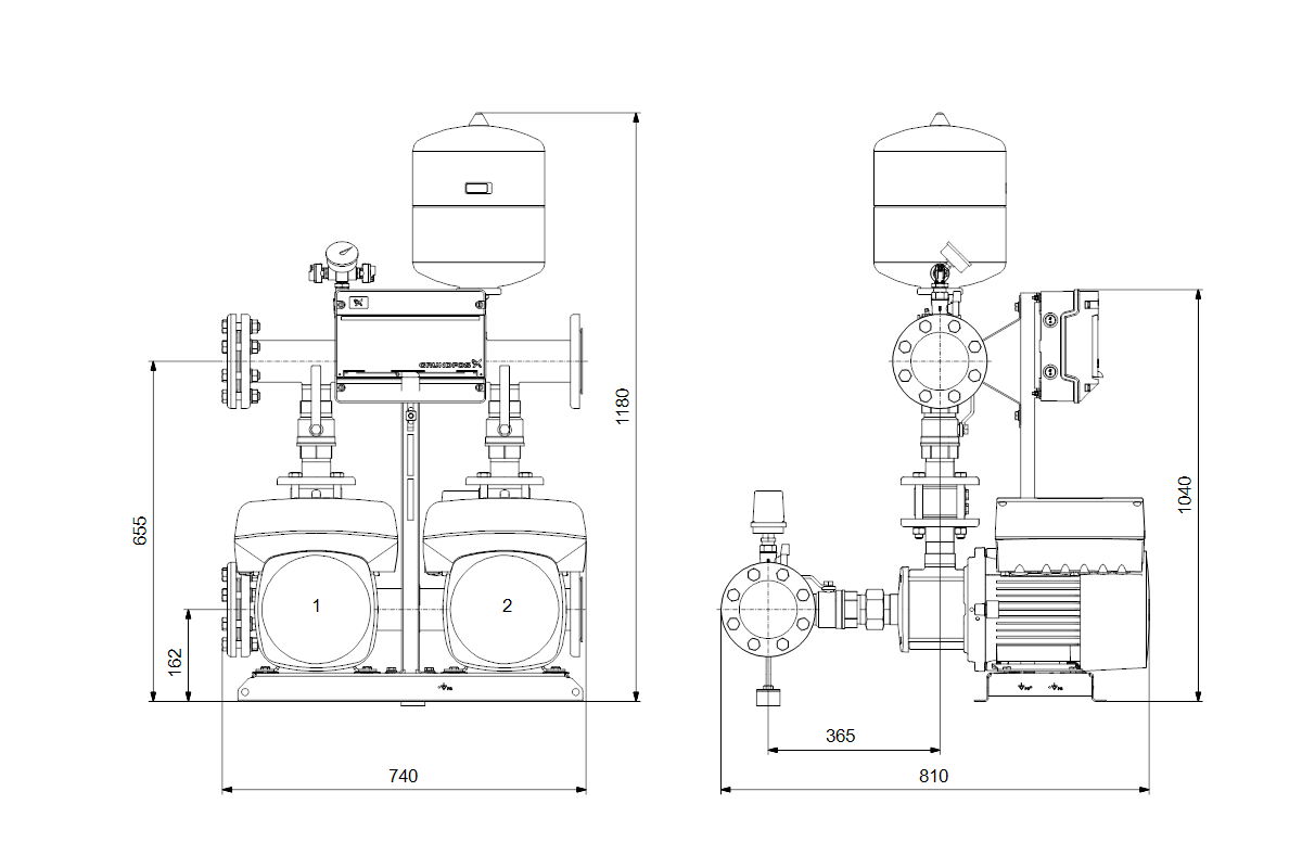 GRUNDFOS Druckerhöhungsanlage Hydro Multi-E 2 CME 15-2 U2 A-A-A-A-A