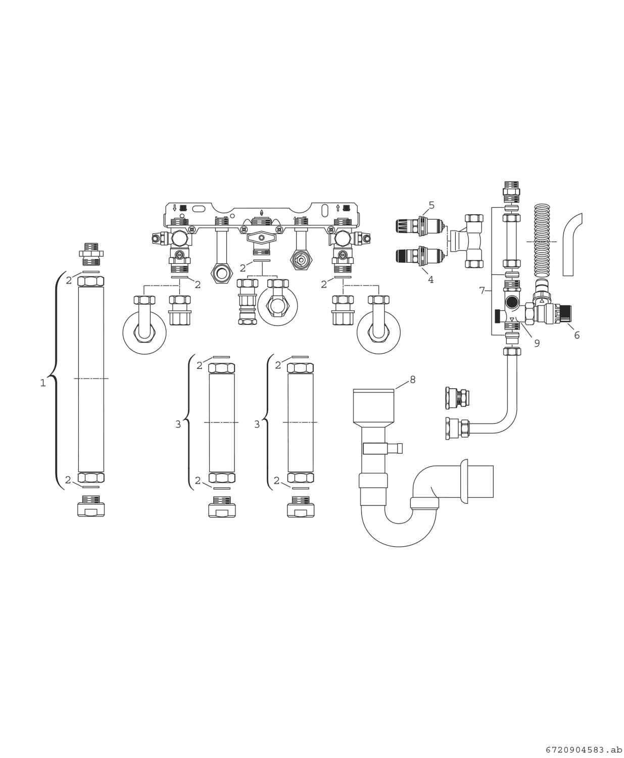 BOSCH Installationszubehör Nr. 615/2.1 Installationssatz Aufputz ST 120,160