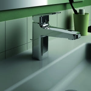 IS Waschtischarmatur Ceraplan H90 m.Ablgarn. Ausld.124mm Chrom