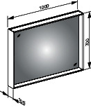 KEUCO Lichtspiegel X-Line 33298, mit Spiegelheizung, inox, 1000x700x105mm