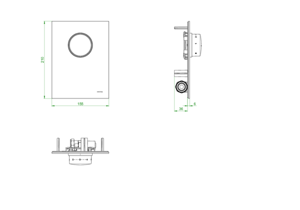 OVENTROP-Abdeckung mit Thermostat Echtglas weiß, für Unibox T-RTL