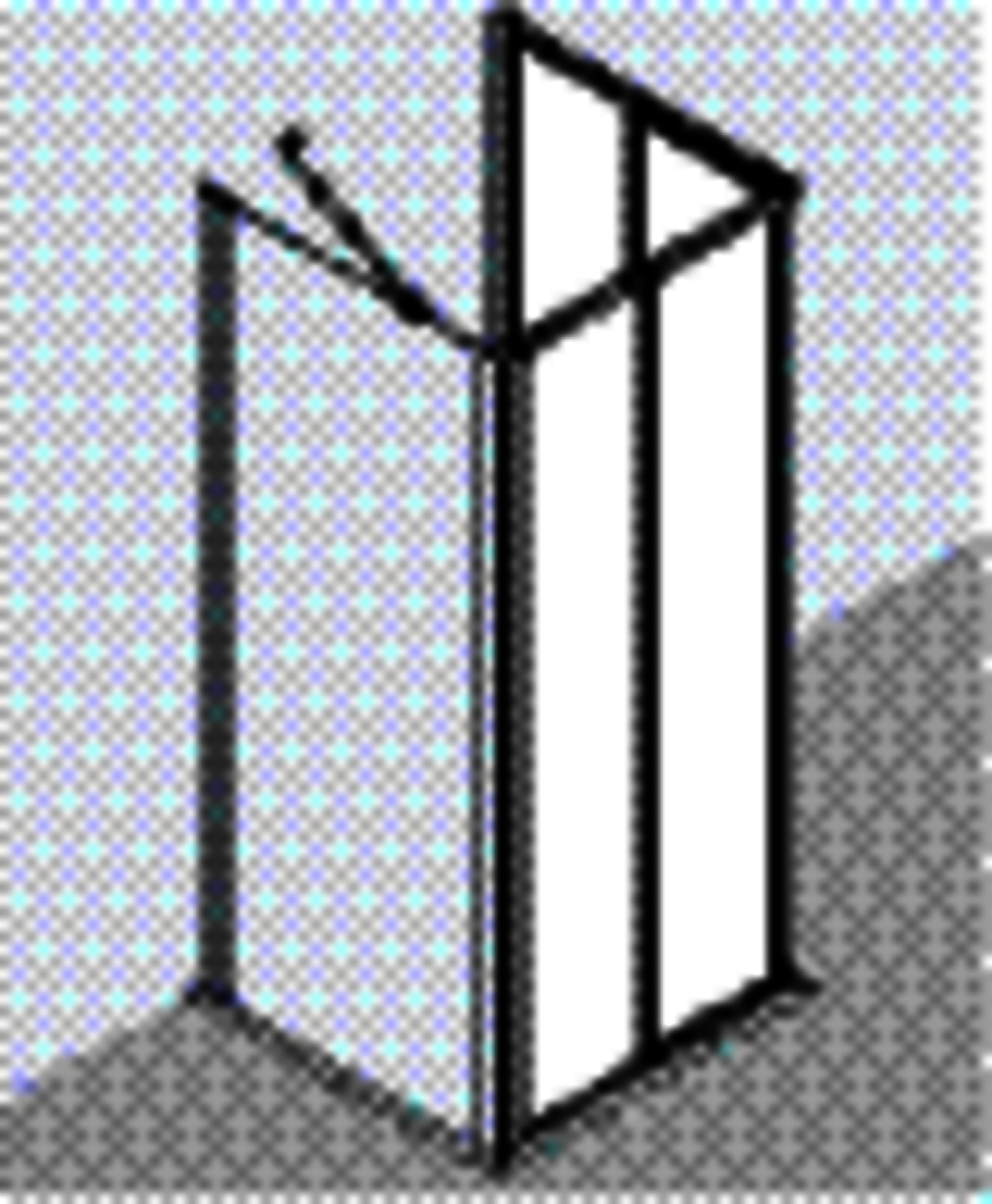 KR Kermi Eck-Halbteil Ibiza 2000 ED2 0750x1850 BV: 720-742 SIMG ESG klar