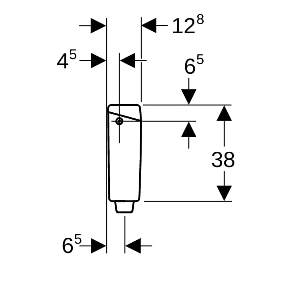 Geberit AP123 AP-Spülkasten,1-Mengen-Sp. hochh. WA li/re, für Fernaus. weiß-alpin
