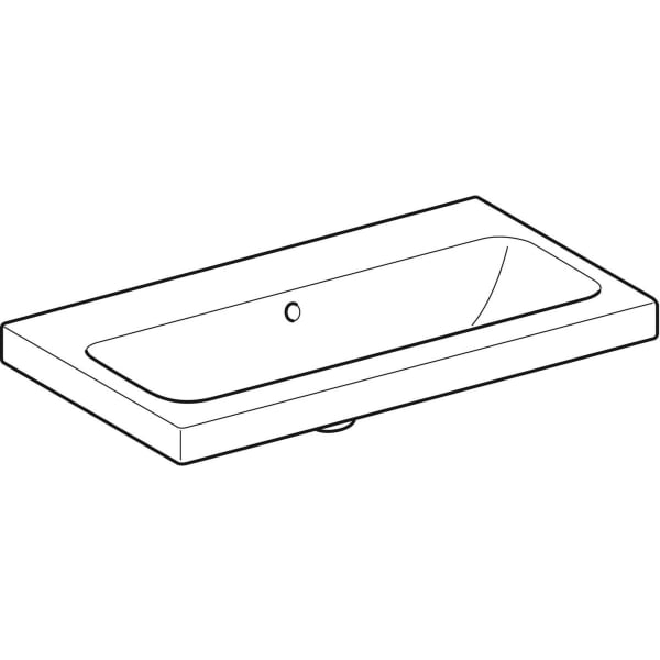 Geberit iCon Light WT 75x42cm, verk. Ausld. ohne Hahnloch, mit Ül., weiß, KeraTect