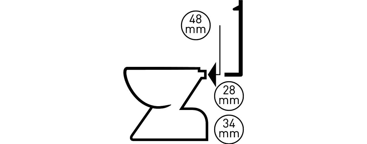 ASW/Stedo Unitasmanschetten für WC d 48mm für Spülrohr 28-30mm