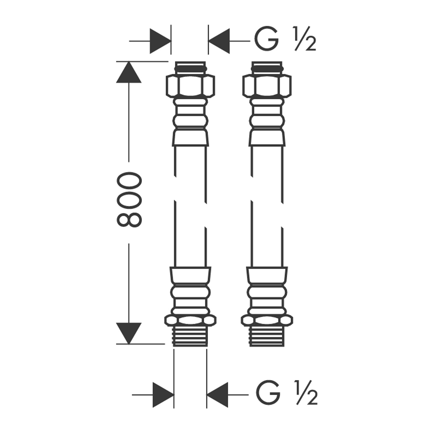 Hansgrohe Anschlußschlauch Set 2-L.Thermostat Wannenrand Axor heiss/kalt Hansgrohe Anschlußschlauch Set 2-L.Thermostat Wannenrand Axor heiss/kalt