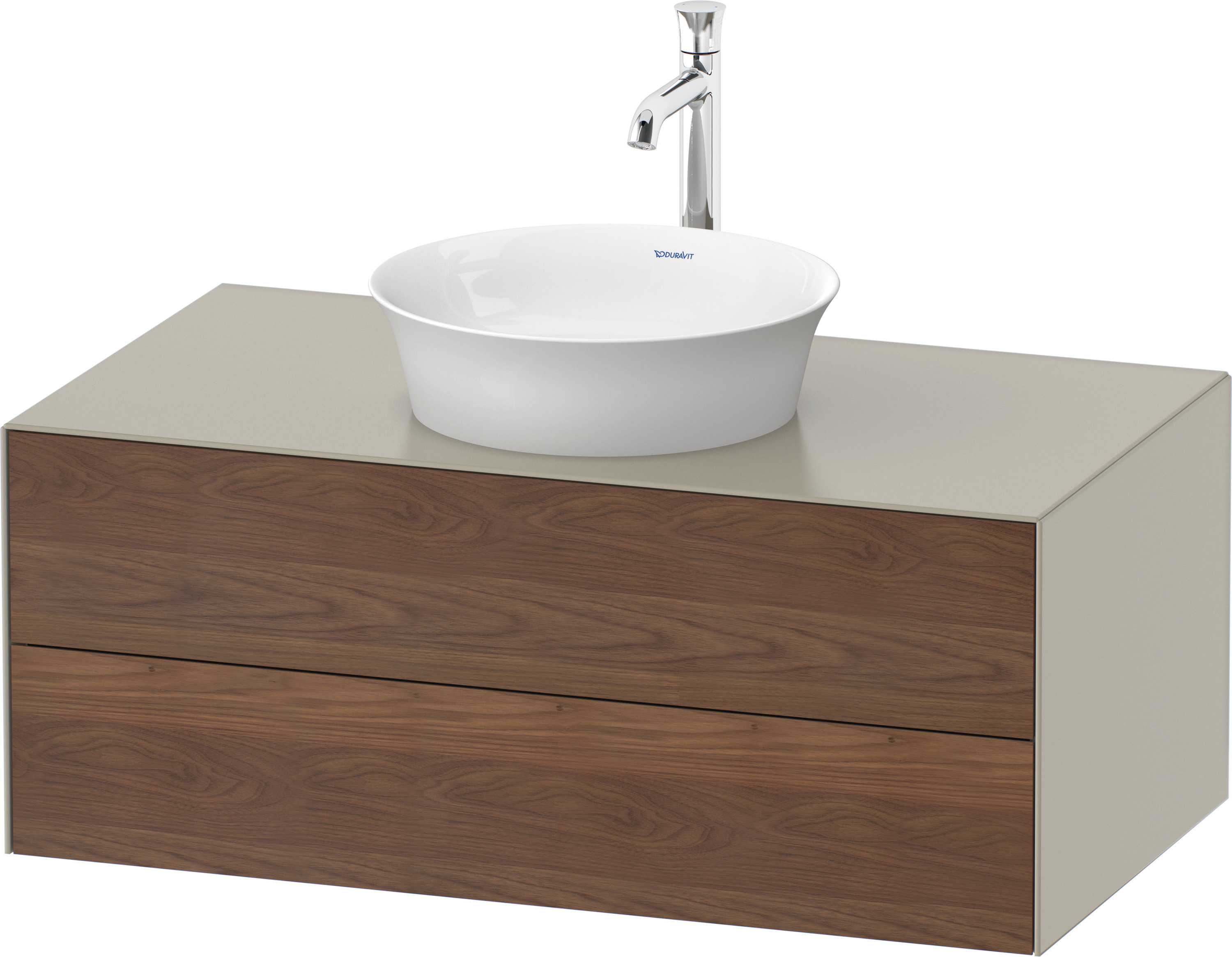 Duravit WTU White Tulip wandhängend, 2 SchKa 408x1000x550mm,A.Nussb.M/Taupe Sdm