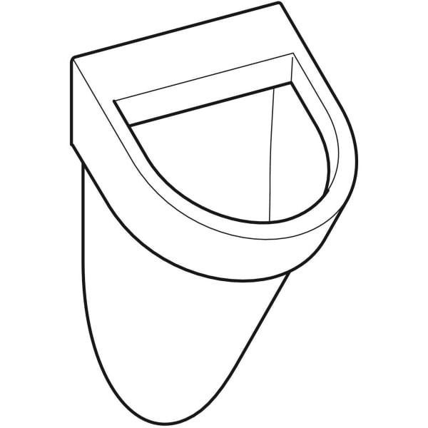 Geberit Flow Urinal, Zulauf von hinten Abgang nach hinten, weiß, KeraTect