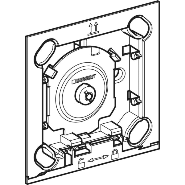 Geberit Typ 40 Drücker pneumatisch mit Befestigungsrahmen, für UR-Strg.