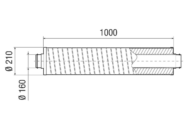 Maico Rohrschalldämpfer RSR 16-1 Rohrschalldämpfer Länge 1000, DN 160