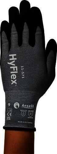 Schnitthandschuh HyFlex® 11-571 Gr.8 sch warz EN 388 PSA II ANSELL Schnitthandschuh HyFlex® 11-571 Gr.8 sch warz EN 388 PSA II ANSELL