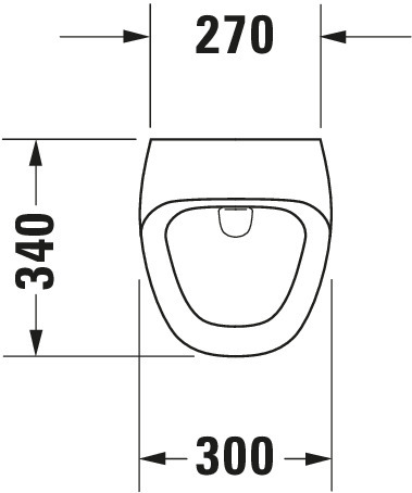 DU Urinal Durastyle, Zulauf von hinten f.Batterieanschluss, o.Fliege, weiß WG