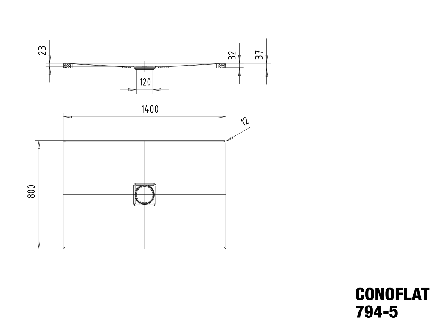 KA DW CONOFLAT Mod.794-5,800x1400mm, alpwe,PEFF,AS,Wt extrafl.
