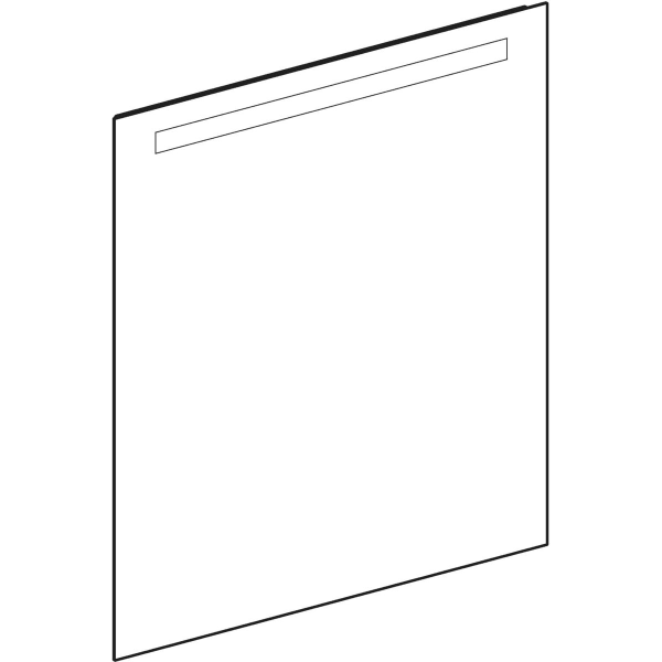Geberit Option Basic Lichtspiegel, eckig Beleuchtung oben, 80x90x3cm, alu. elox