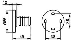 KEUCO Wandbefestigung Plan 14935, mit Blende, silber-eloxiert/schwarzgrau