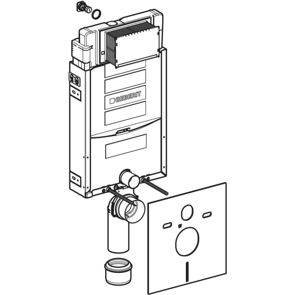 Geberit Kombifix Element für WWC, 108 cm mit Sigma UP-SPK 12 cm