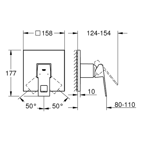 GROHE EH-Brausebatterie Eurocube 24061 FMS für Rapido SmartBox chrom