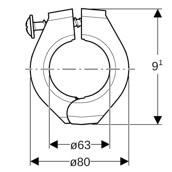 Geberit Fixpunktbefestigung PA 6, d63