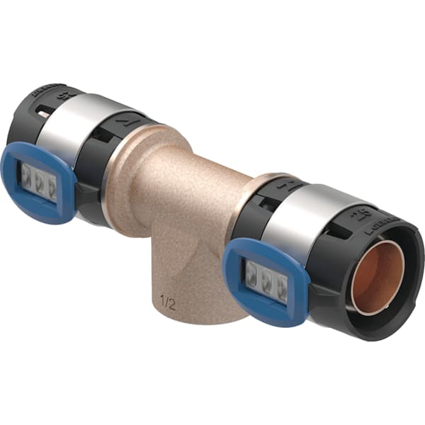 Geberit FlowFit T-Stück mit Innengewinde Rg+ d25-Rp1/2-25