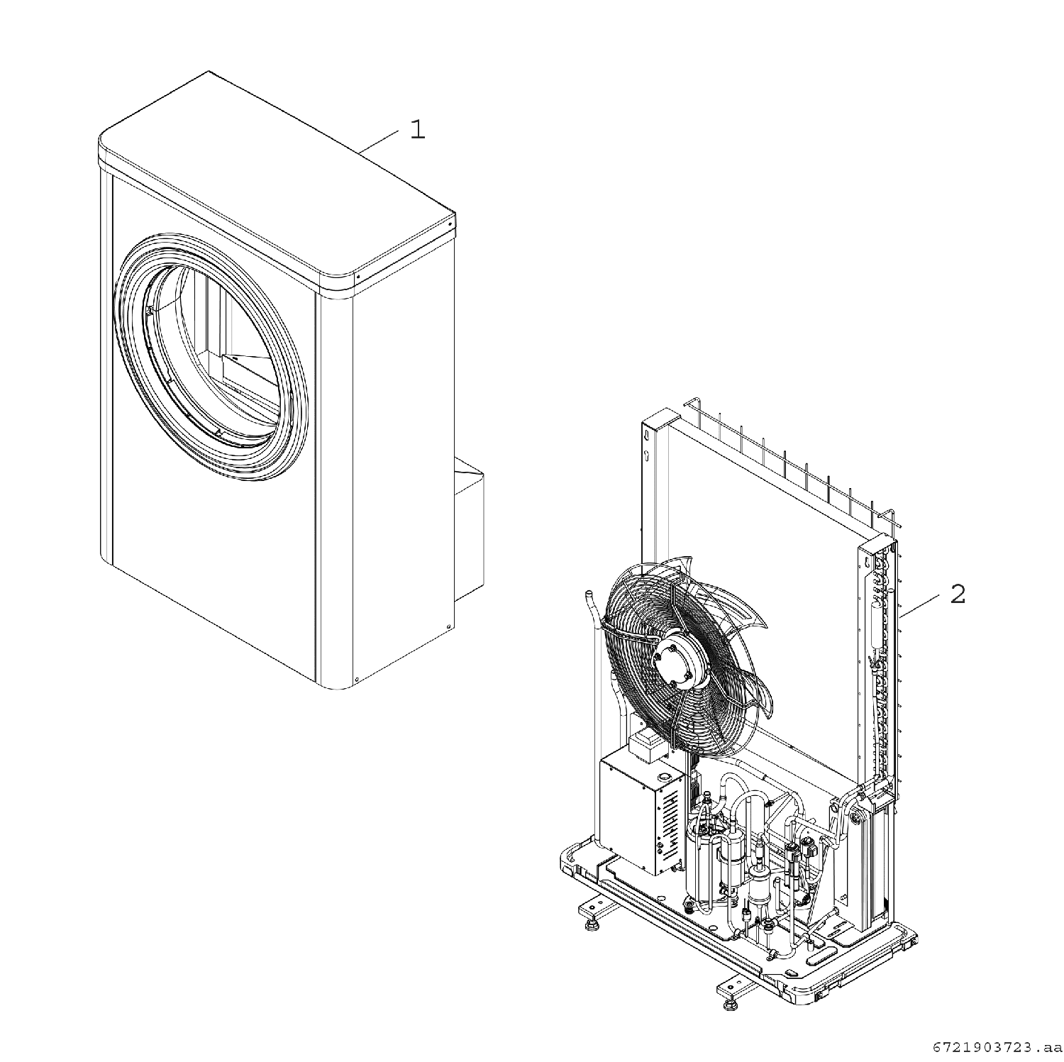 BOSCH Luftwärmepumpe CS7001i AW 13 OR-T Außeneinheit Monoblock-WP, 1680x1200x580
