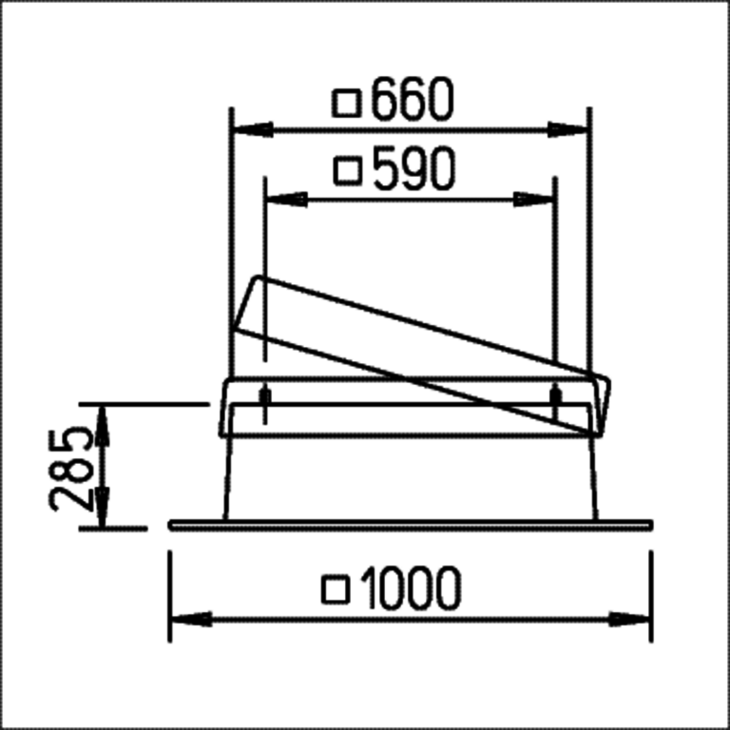 Helios FDS 450 Flachdachsockel aus GFK mit Klappmechanismus