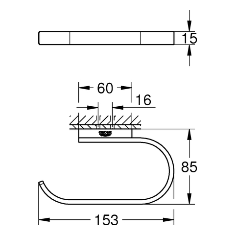 GROHE WC-Papierhalter Selection 41068 ohne Deckel chrom