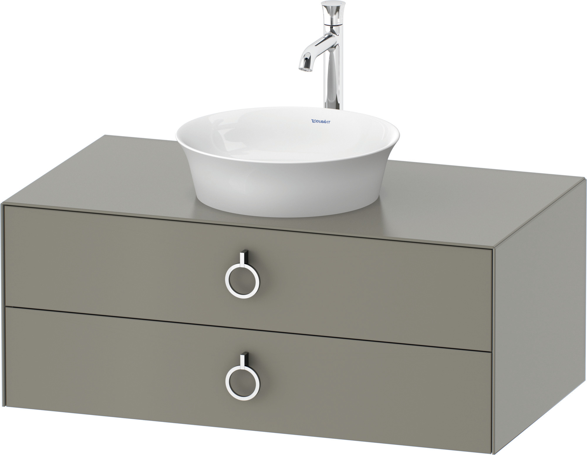 Duravit WTU wandh.White Tulip,2Schk.,m.Griff 408x1000x550,Steingrau Seidenmatt