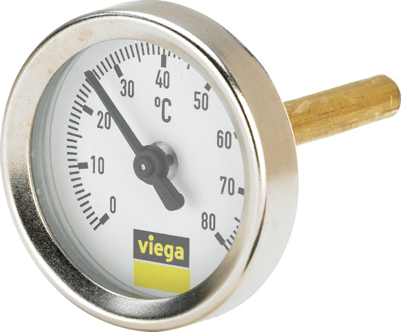 Viega Thermometer Easytop 1026.6 bis 80 Grad Stahl
