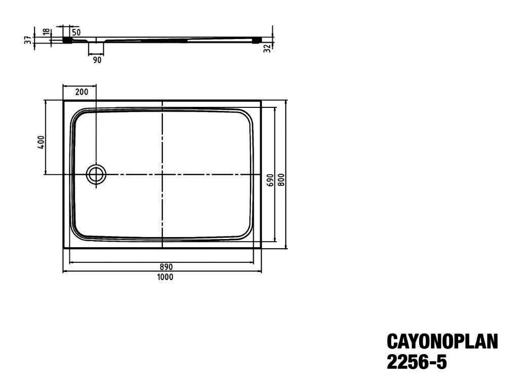 KA DW CAYONOPLAN Mod.2256-5,800x1000mm, alpwe,PEFF,VAS,Wt extrafl.