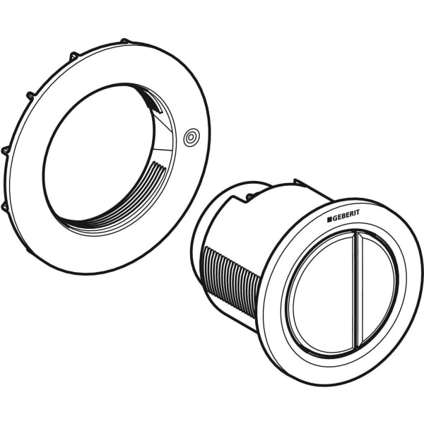 Geberit Typ 01 Fernbetätigung, rund, pmeum. 2-M-Sp., Möbeldrücker, chrom glänzend