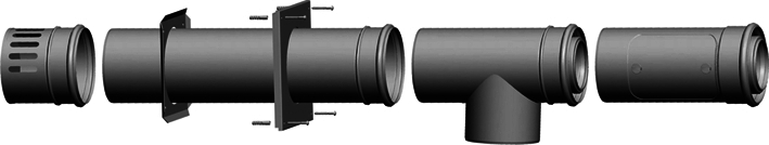 Wolf Anschluss-Set DN80/125 - C53x/C83x Zuluft DN125, Abgas DN80/125