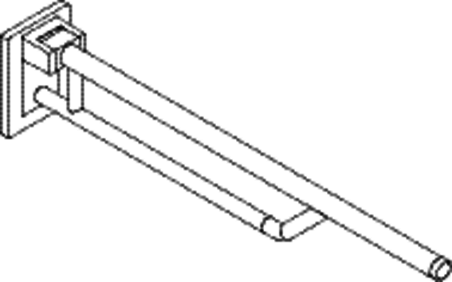 HEWI SK-Griff Duo, mobil, L:850, Kst., unifarben signalweiß