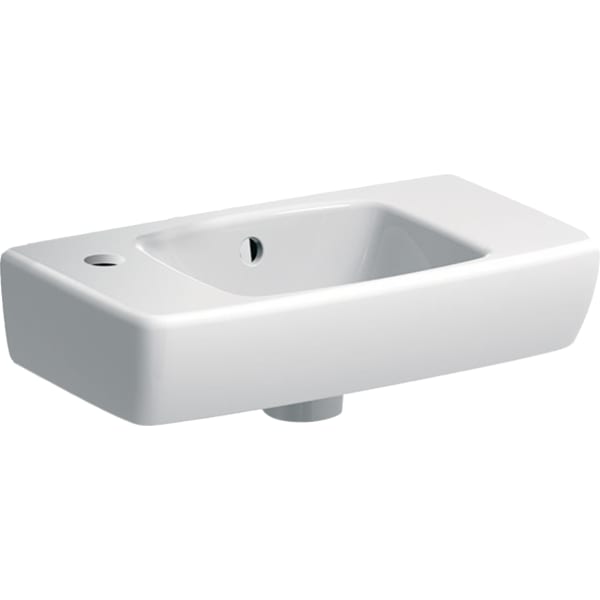 Geberit Renova Compact HWB, verk. Ausladung Ablg., 45x25cm, Hl. li, m.Ül., weiß