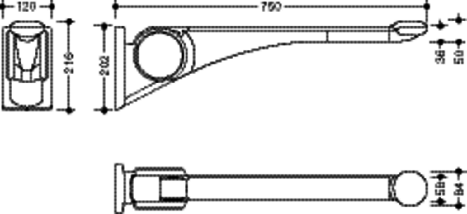 HEWI Stützklappgriff Premium,750 mm weiß hochgl.- weiß matt
