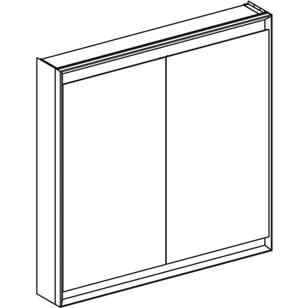 Geberit ONE Spiegelschrank mit ComfortLight 2 Türen, AP-Mont., 90x90x15cm, alu.
