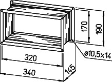 Helios VS 30/15 Verbindungsstück Flexibel, rechteckig, mit Flanschen