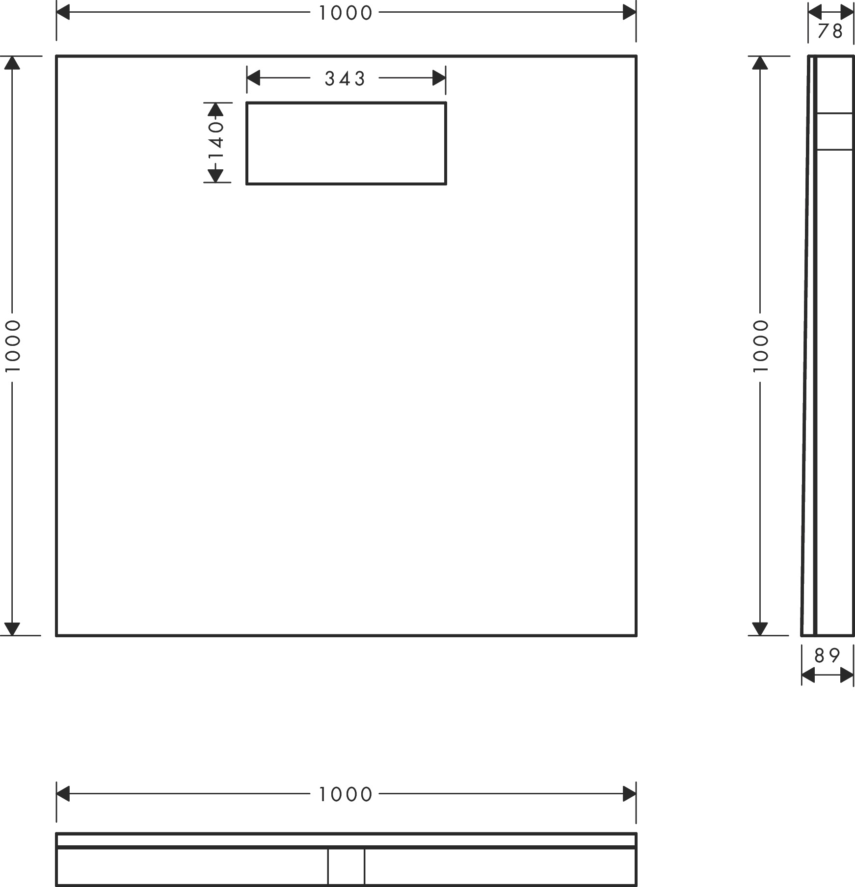 Hansgrohe befliesbares Duschelement Board 1000/1000 mit Installationsset Hansgrohe befliesbares Duschelement Board 1000/1000 mit Installationsset