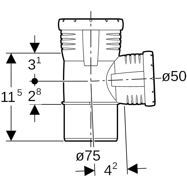 Geberit Silent-Pro Abzweig 87,5Gr d75/50