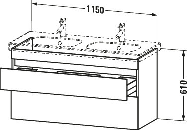 Duravit WTU wandh. DuraStyle 453x1150x610mm 2 SchKa,034812,graphit matt/graphit matt