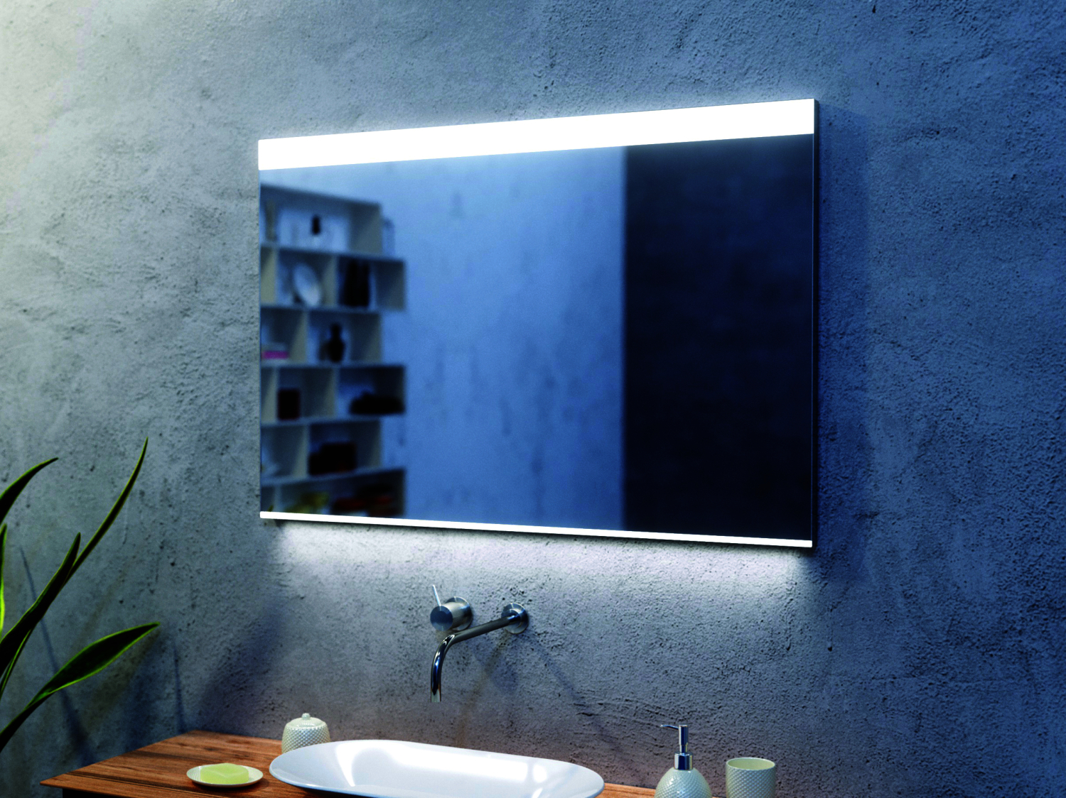 AS Brillant LED-Leuchtspiegel Breite 180 x Höhe 70 cm