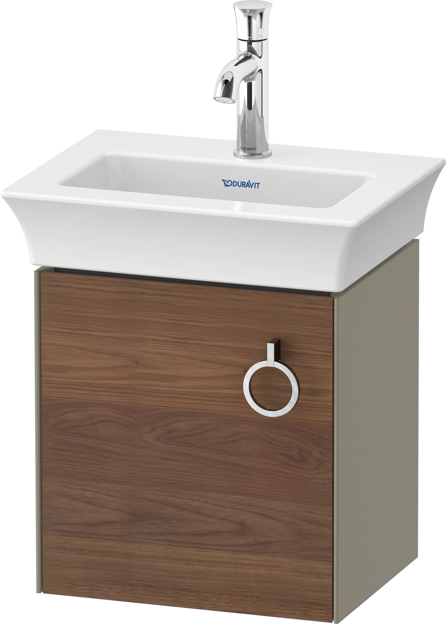 Duravit WTU wandh. White Tulip,1 Tür m.Griff 410x384x298,TA l.,A.Nussb.M./Steing.HGL