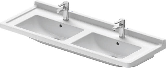DU Möbel-Doppelwaschtisch Starck 3 1300 mm, m.ÜL, m.HLB, 1 HL, weiß DU Möbel-Doppelwaschtisch Starck 3 1300 mm, m.ÜL, m.HLB, 1 HL, weiß