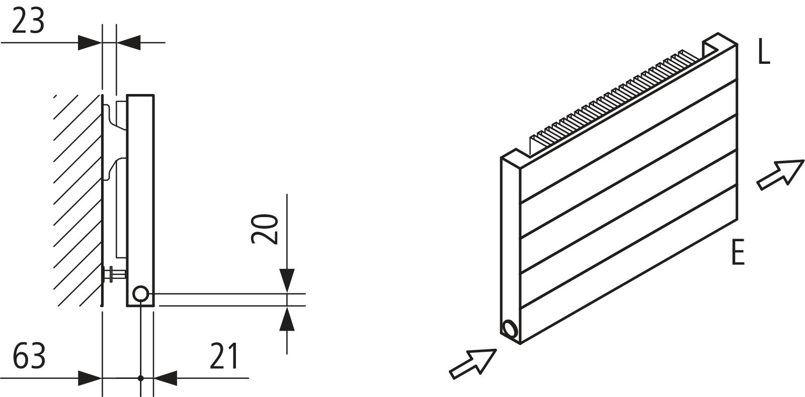 Kermi Heizwand HHN Typ11 BH140x61x1900mm QN714,weiß,6bar,o.Abd.,AB 12,LH120