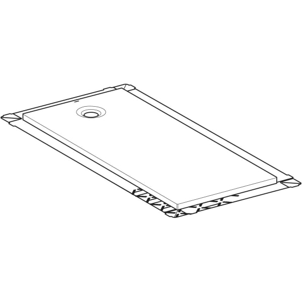 Geberit Olona Duschwanne 170 x 75 cm rechteckig, mit Dichtvlies, weiß matt