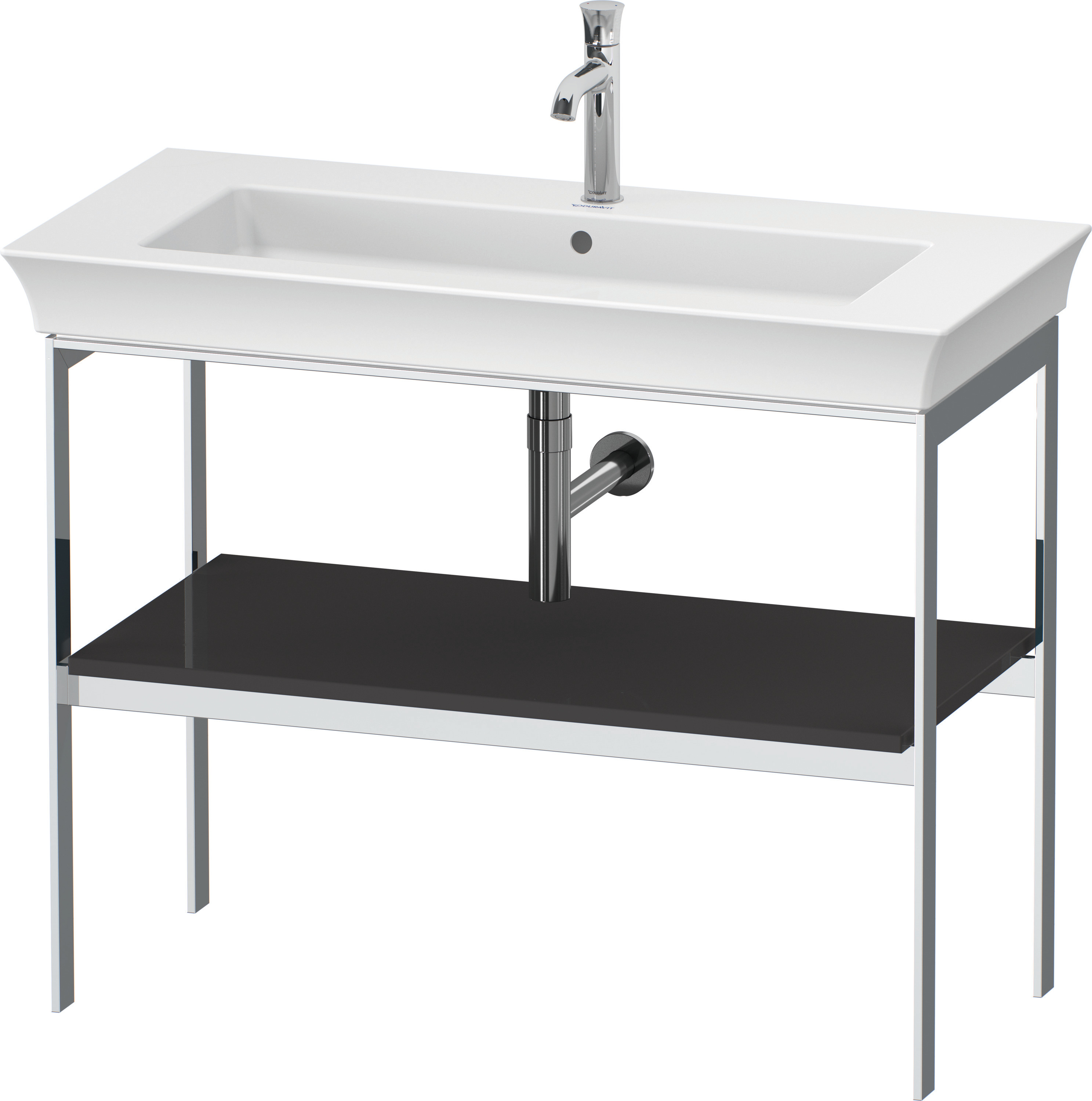 Duravit Metallkonsole bodenst. White Tulip 760x984x450mm, Graphit Hochglanz